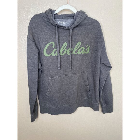Cabelas Gray Hoodie‎ Sweatshirt Medium Cotton Blend Kangaroo Pocket unisex - Picture 2 of 6
